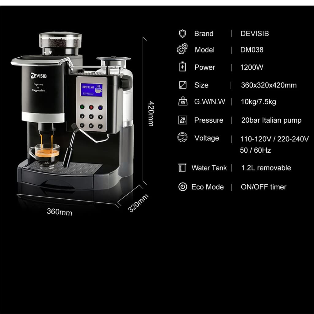 EKSED Coffee Machine Milk Frother Kitchen Appliances Electric Foam Cappuccino Coffee Maker (Color : A, Size (A/142