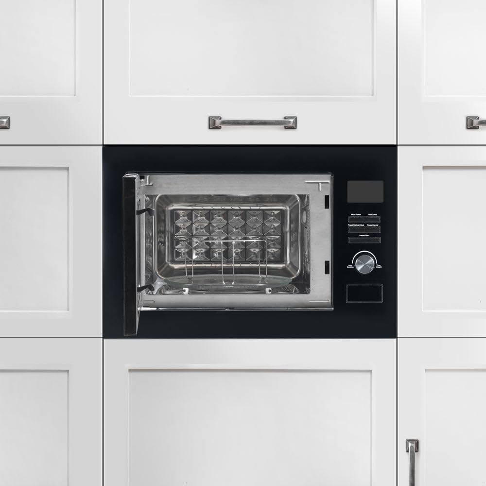 900W Integrated Microwave Oven & Grill - 25L Wall Mounted Black 595x350x390mm