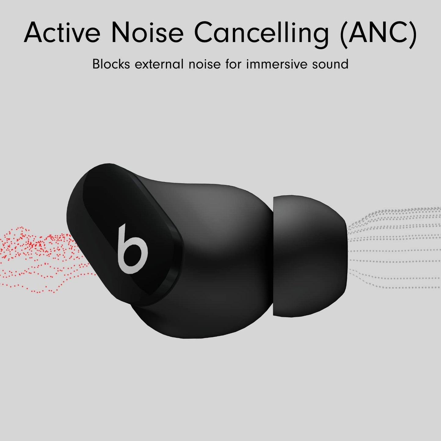 Beats Studio Buds – True Wireless Noise Cancelling Earbuds – IPX4 rating, Sweat Resistant Earphones, Compatible with Apple & Android, Class 1 Bluetooth, Built-in Microphone – Black
