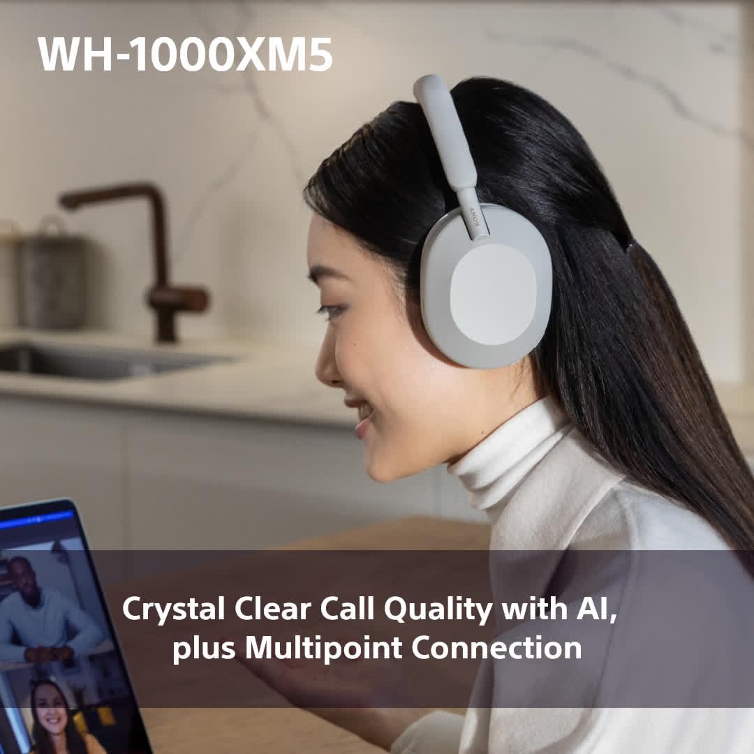 Sony WH-1000XM5 Noise Cancelling Wireless Over-Ear Headphones, Bluetooth, Clear Call Quality, Hi-Res, Up to 30hr Battery Life, Quick Charge, Alexa & Google Assistant, iOS & Android - Midnight Blue