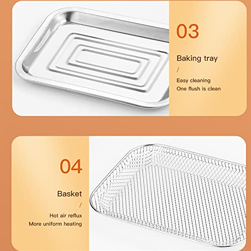 THREMA Air Fryer Toaster Oven Combo, Convection Oven Countertop with Digital Touchscreen, Handle Clip and Roasting Basket, Extra Large Capacity, for Home Kitchen