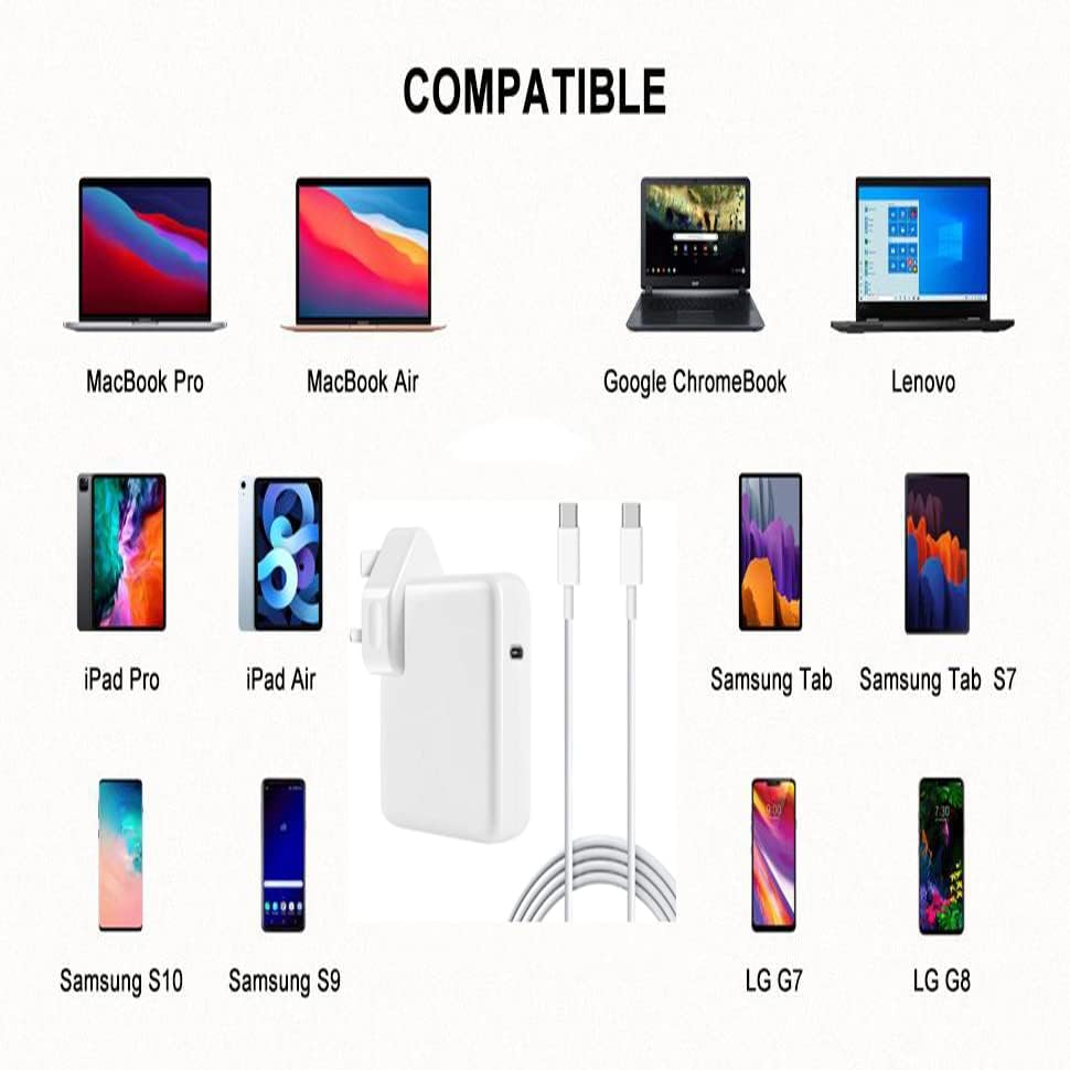 Mac Book Pro Mac Charger - 67W USB C Fast Mac Charger Power Adapter Compatible with MacBook Pro 16, 15, 14, 13 Inch, MacBook Air 13 Inch, for Laptop/Tablet/Smartphone with USB C Port