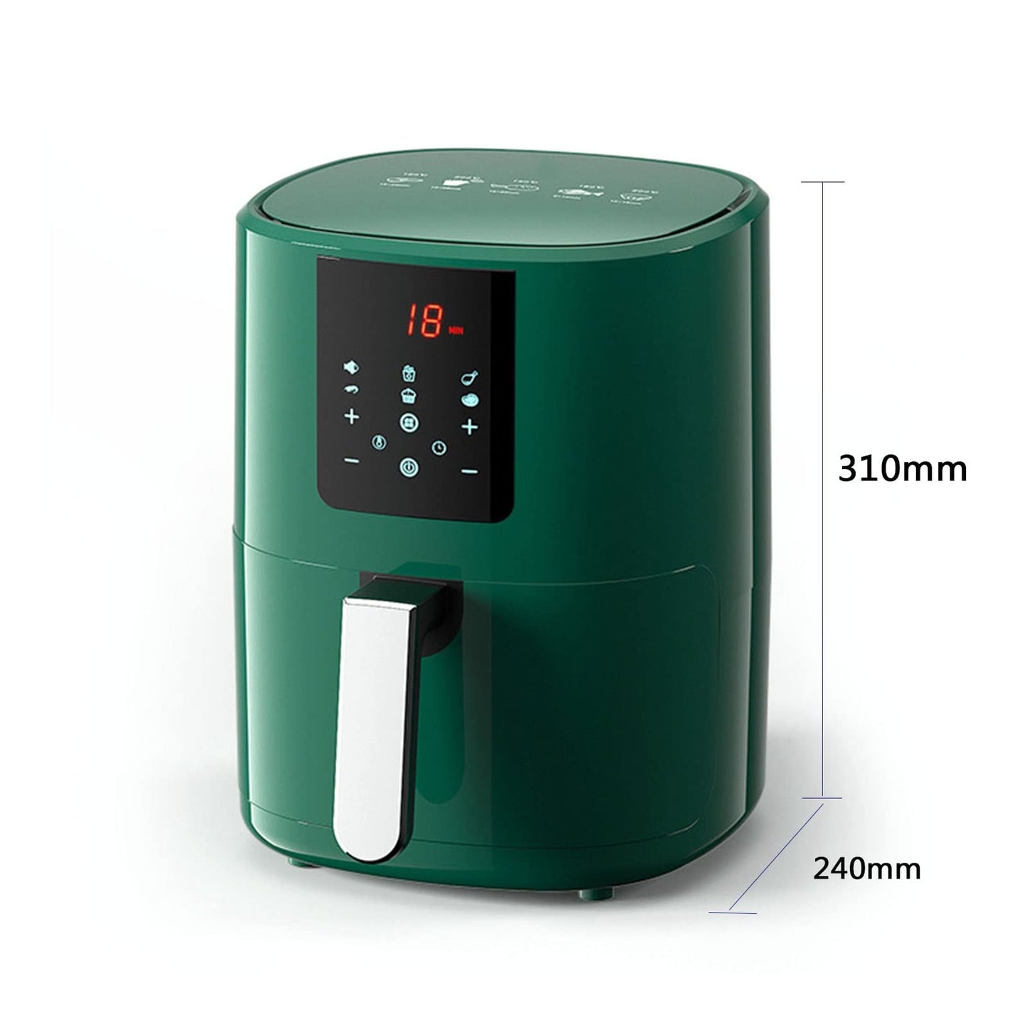 6L Air Fried Pot Oven, Cooking Book And Baking Suit, Temperature Control And Timer (Color : Groen)