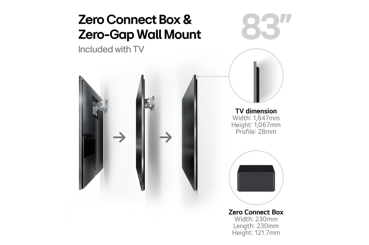 OLED evo 83 inch 4K Smart TV 2024 with Freeview Play/Freesat HD, Dolby Atmos, One Wall Design & Wireless 4K Connectivity, Light Satin Silver