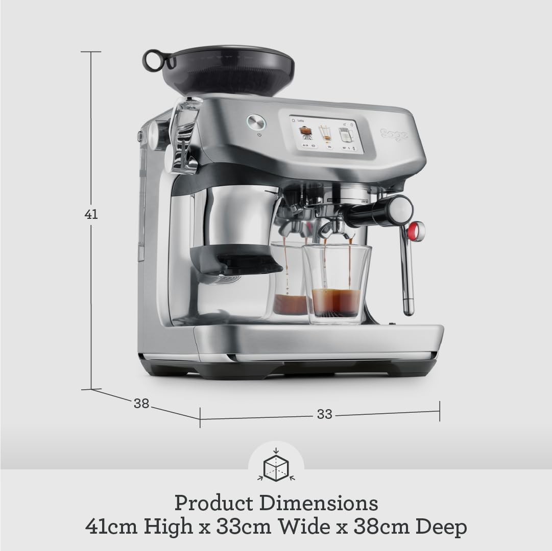 Sage - The Barista Touch Impress - Bean to Cup Coffee Machine with Grinder and Milk Frother, Sea Salt