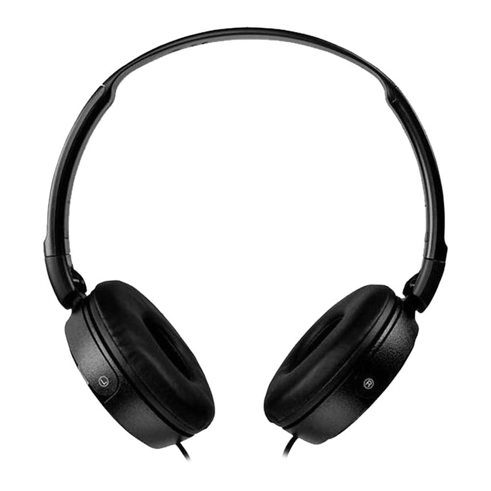 Sony MDR-ZX110 Wired Overhead Headphones, Neodymium Dynamic Drivers, Swivel Fold Design - Black