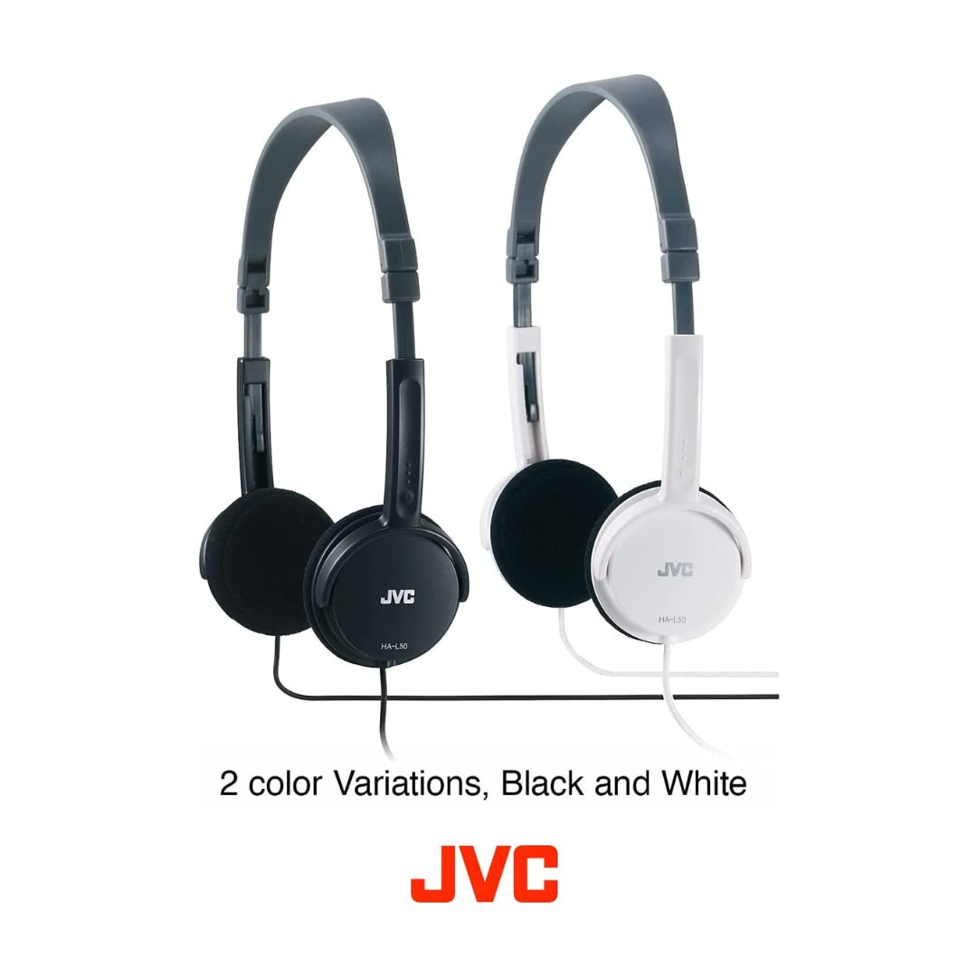 JVC Wired Lightweight Headphones - Black, HA-L50-B-E