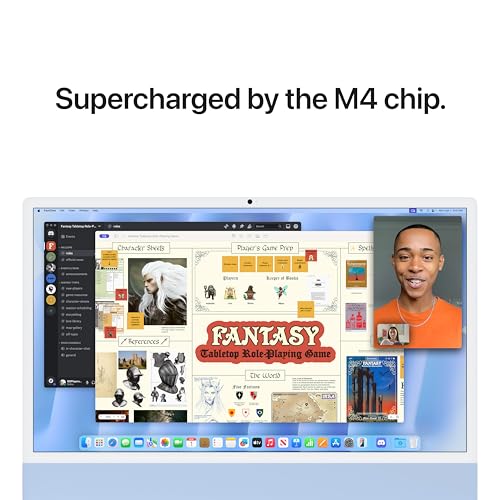 Apple iMac All-in-One Desktop Computer with M4 chip with 10-core CPU and 10-core GPU: Built for Apple Intelligence, 24-inch Retina Display, 24GB Unified Memory, 512GB SSD storage; Blue