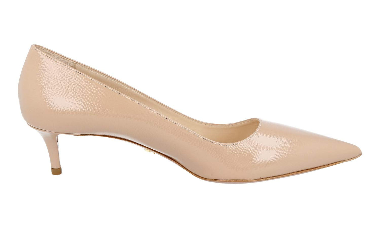 Prada Women's 1I092F Beige Saffiano Leather Court Shoes/Pumps UK 6.5 / EU 39.5
