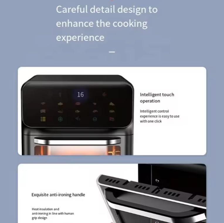 Air fryer, large capacity air fryer, visual smart touch, fully automatic household electric fryer, oil-free multi-function multi-layer oven