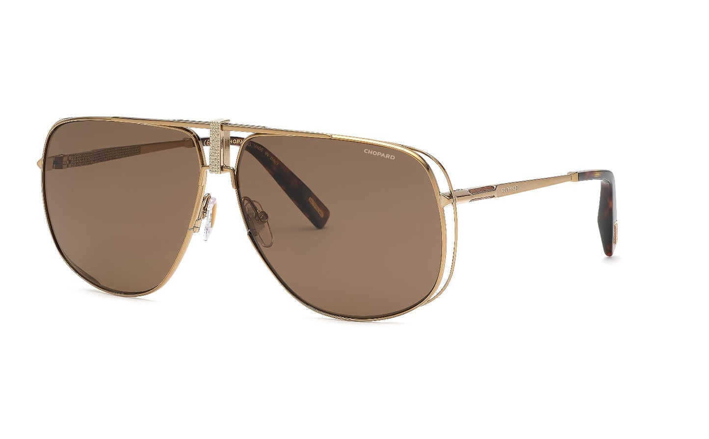 Chopard Men's Schg91v Gold 65/11/145 Sunglasses, Shiny Golden Grey