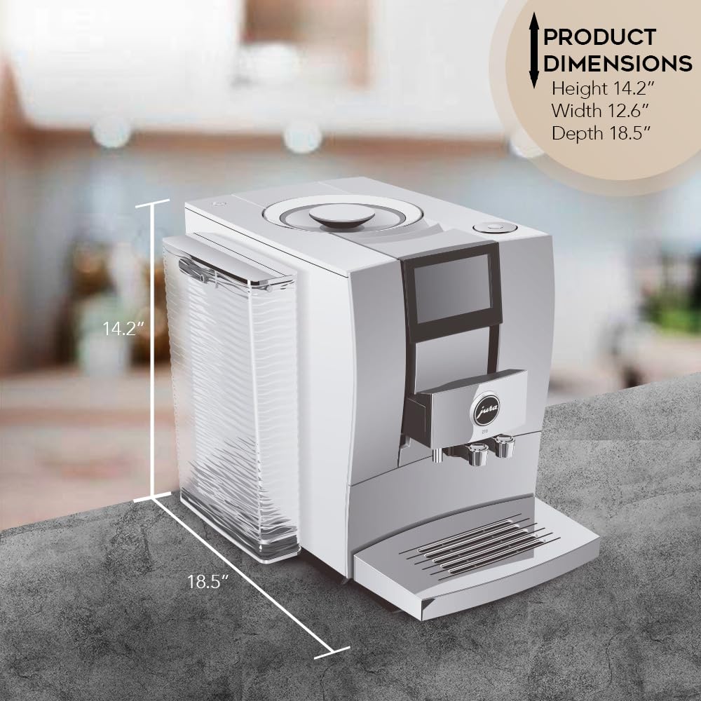 Jura Z10 Coffee Machine Aluminum White Bundle with Filter Cartridge Water Stabilizer, Milk System Cleaner Mini-Tabs, Cleaning Tablets, Milk Containers, and Blend Whole Bean Coffee (6 Items)