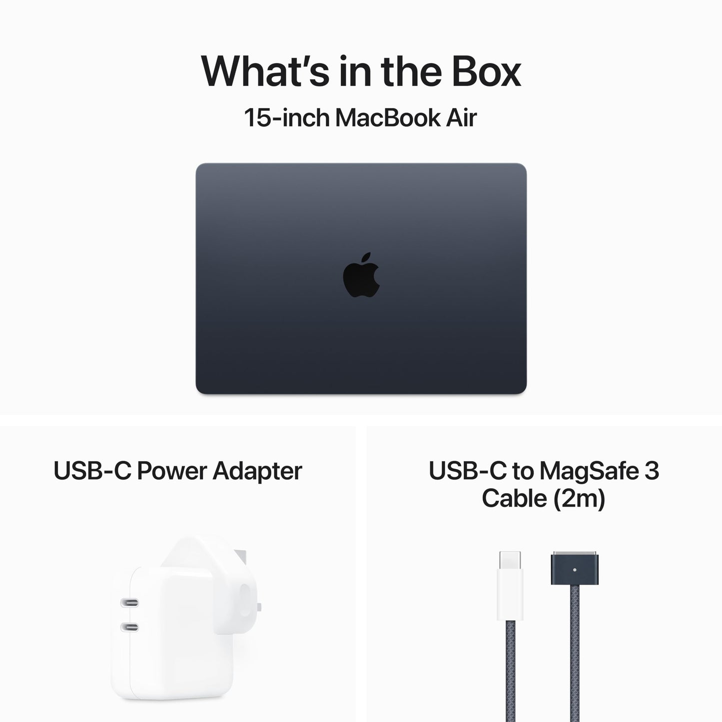 Apple 2024 MacBook Air 15-inch Laptop with M3 chip: 15.3-inch Liquid Retina Display, 16GB Unified Memory, 256GB SSD Storage, Backlit Keyboard, 1080p FaceTime HD Camera, Touch ID; Midnight