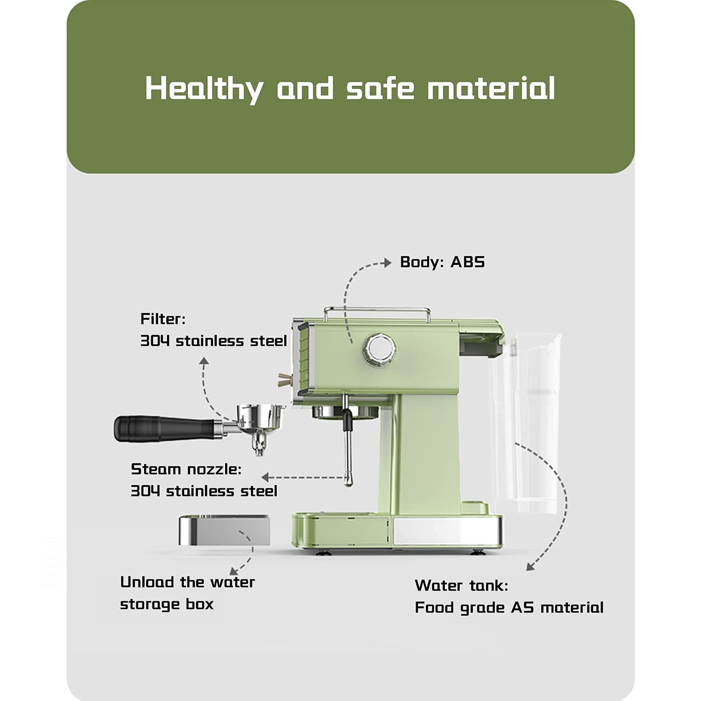 XFZJCHAP Coffee Machine Retro Espresso Machine Small Home Coffee Machine Semi-automatic 15bar Steam Milk Froth Coffee Machine