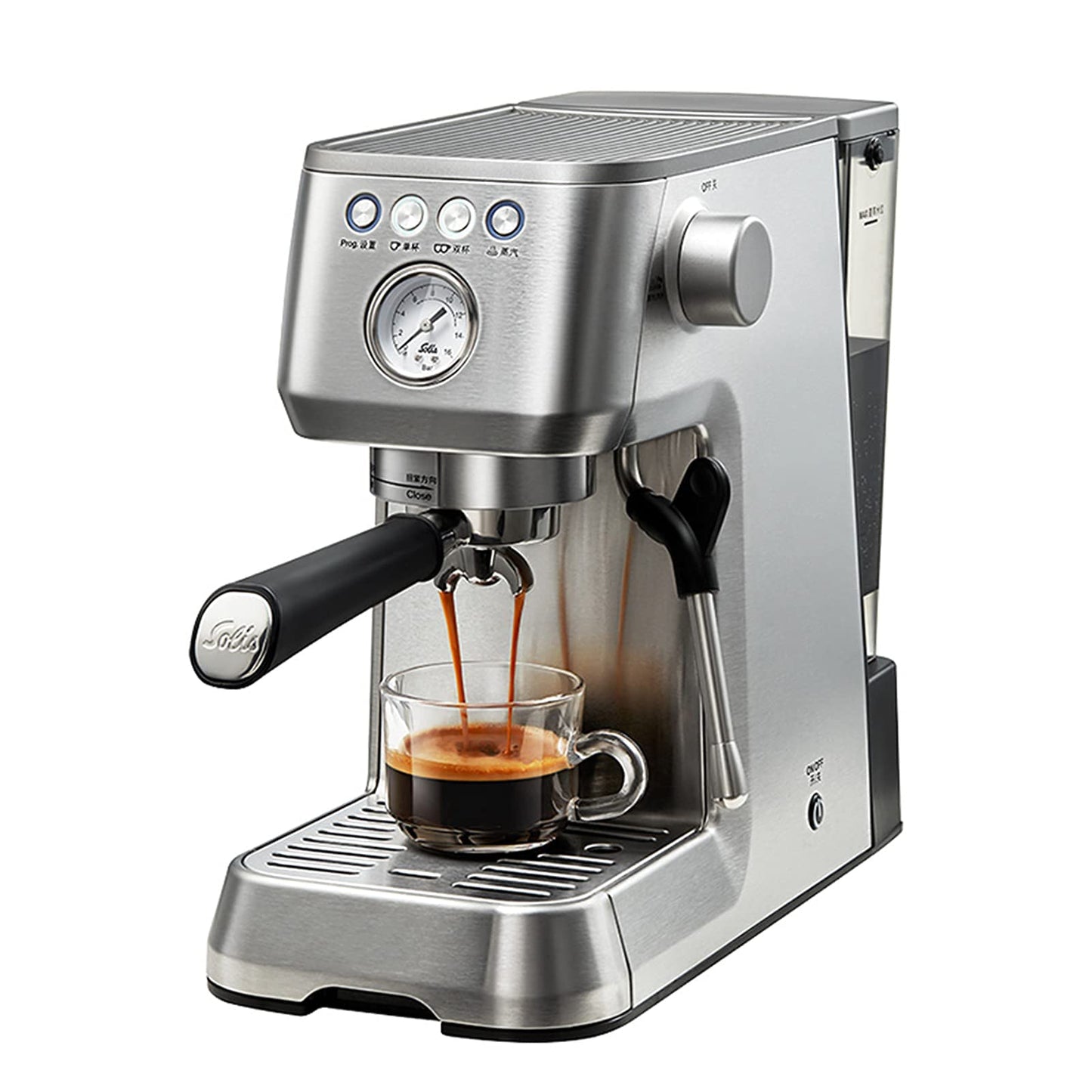 XFZJCHAP Coffee Machine Small Home Coffee Machine Semi-automatic Freshly Ground Espresso Steam Milk Froth Coffee Machine White