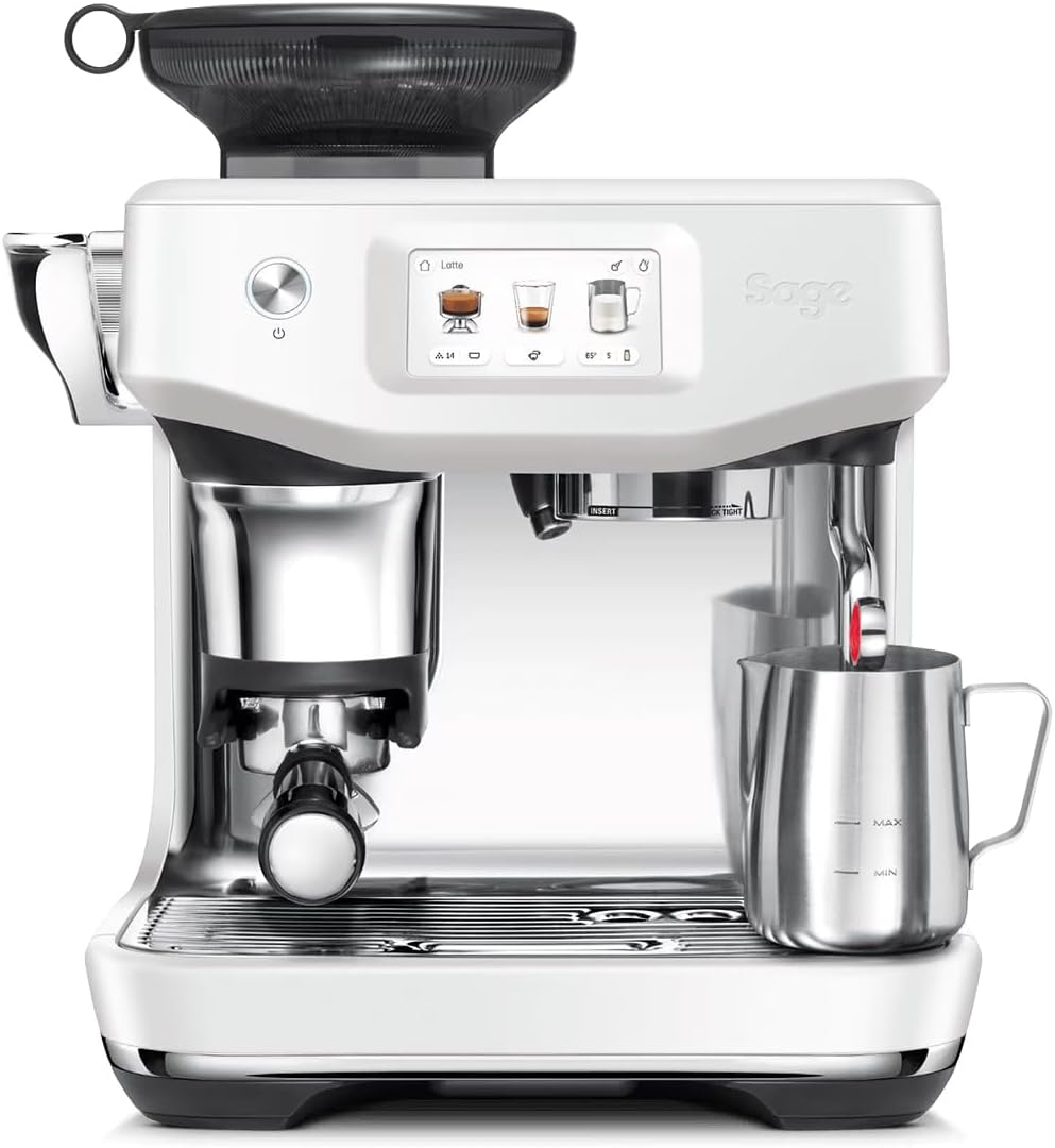 Sage - The Barista Touch Impress - Bean to Cup Coffee Machine with Grinder and Milk Frother, Sea Salt