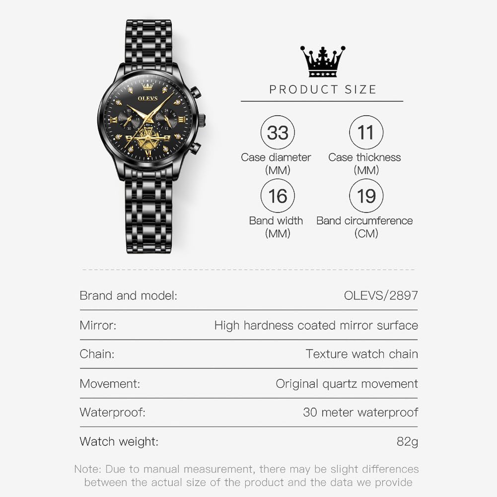 OLEVS Women Watches Luxury Diamond Wrist Watches for Women Gold and Silver Stainless Steel Waterproof with Date Quartz Ladies Watch