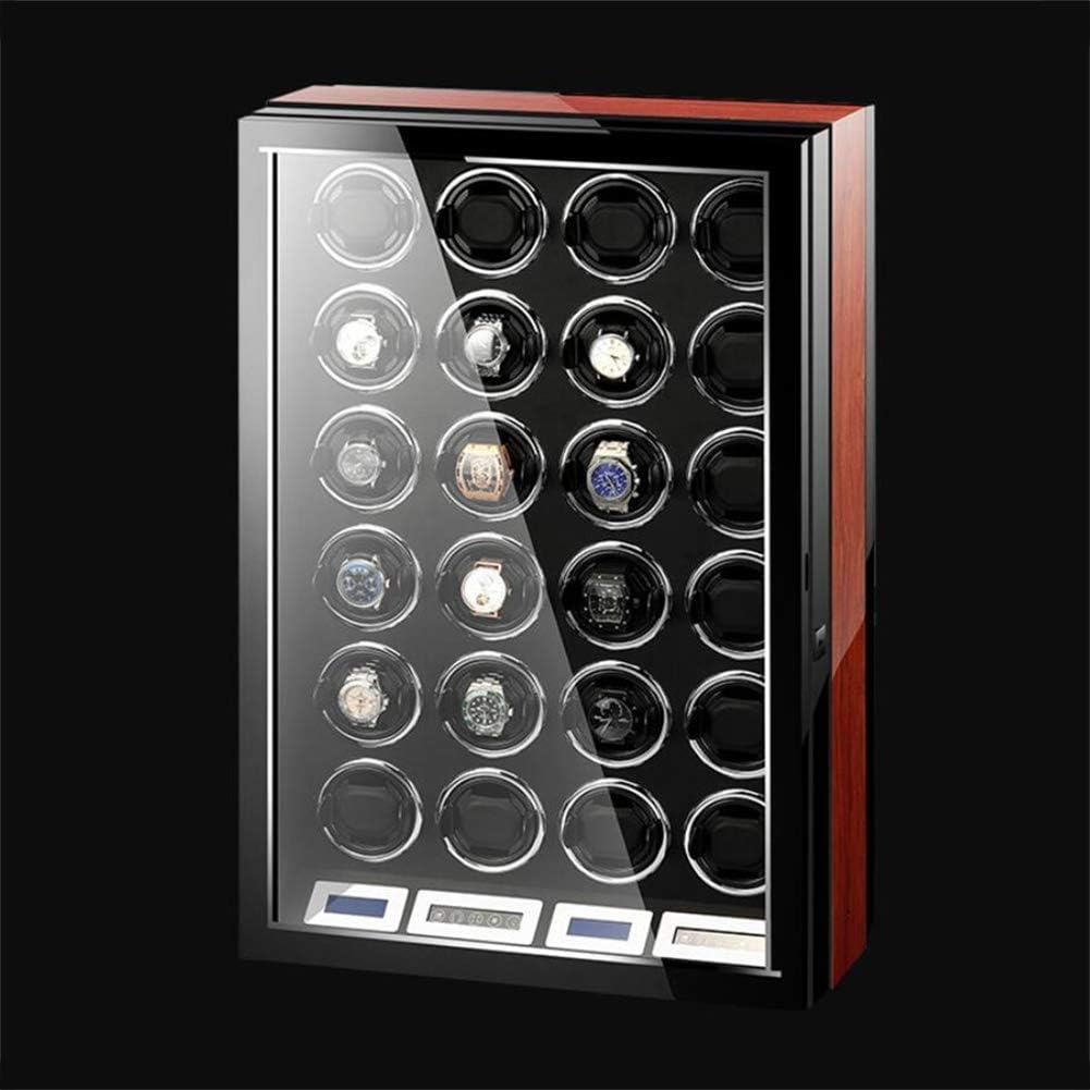 24+0 Watch Winder Remote Control LCD Touch Screen Rotary Mover Deluxe Quiet Motor Pine Box with Lock 50.5 x 21 x 75 cm