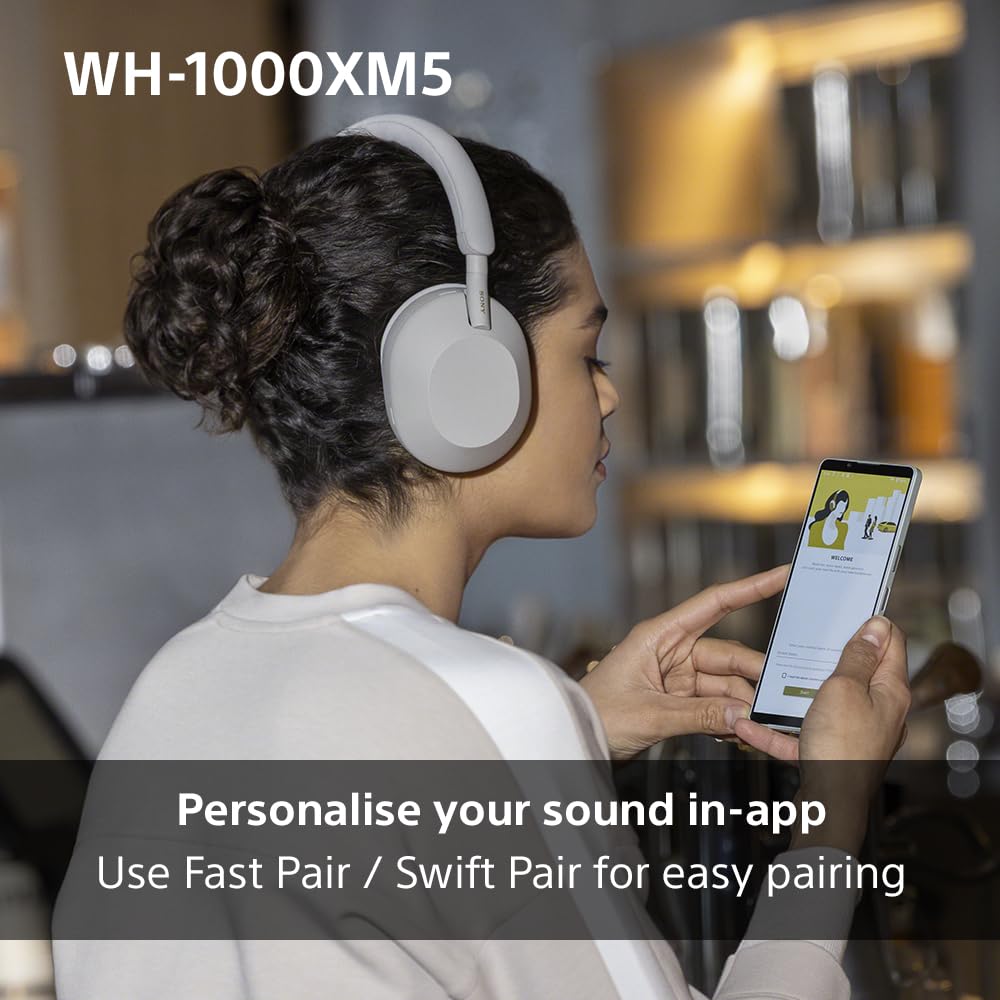 Sony WH-1000XM5 Noise Cancelling Wireless Over-Ear Headphones, Bluetooth, Clear Call Quality, Hi-Res, Up to 30hr Battery Life, Quick Charge, Alexa & Google Assistant, iOS & Android - Midnight Blue