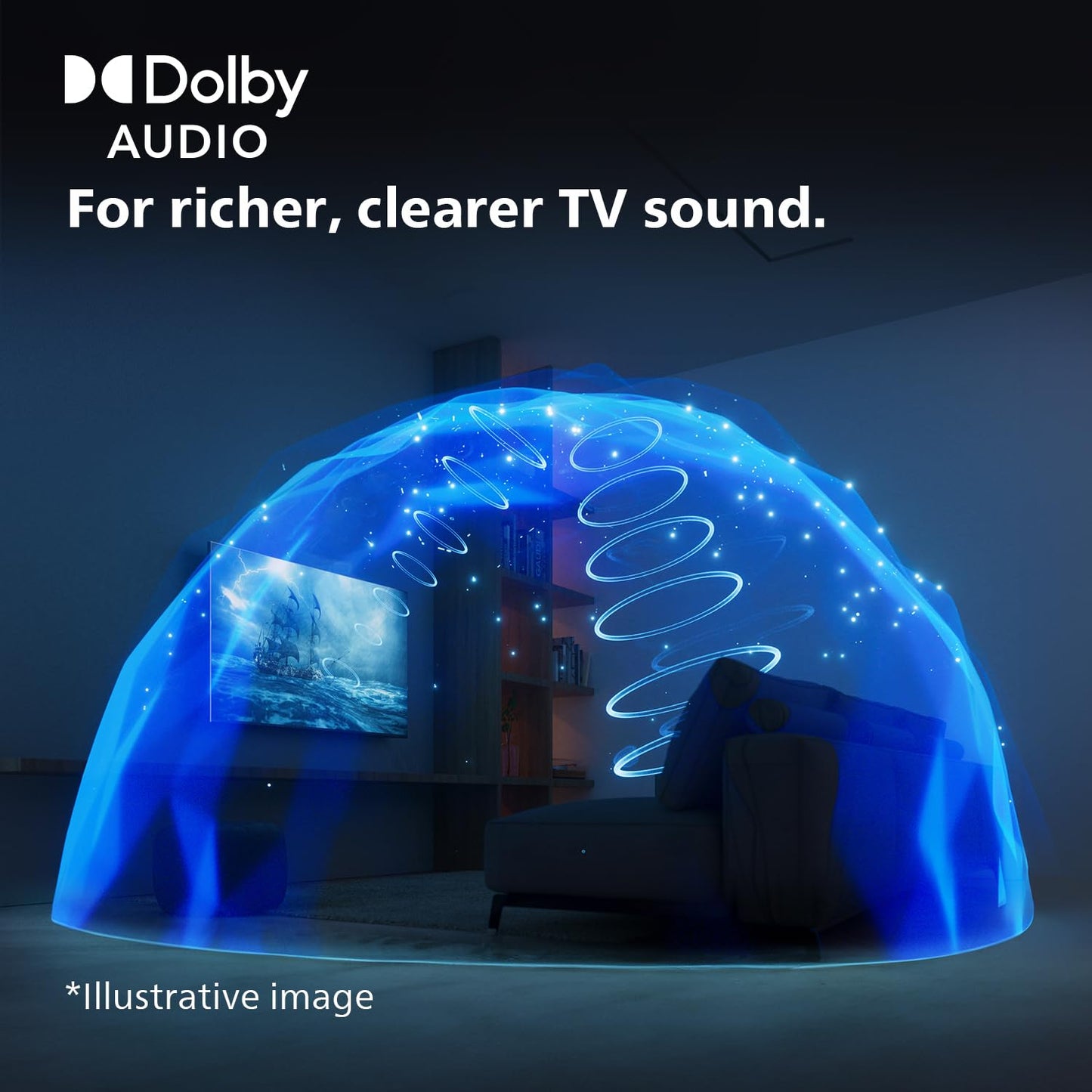 Philips 40PHS6009 Full HD LED Smart TV - 40 Inch Display with Pixel Plus, Titan OS Platform and Dolby Digital Sound, Works with Alexa and Google Voice Assistant - Matt Black