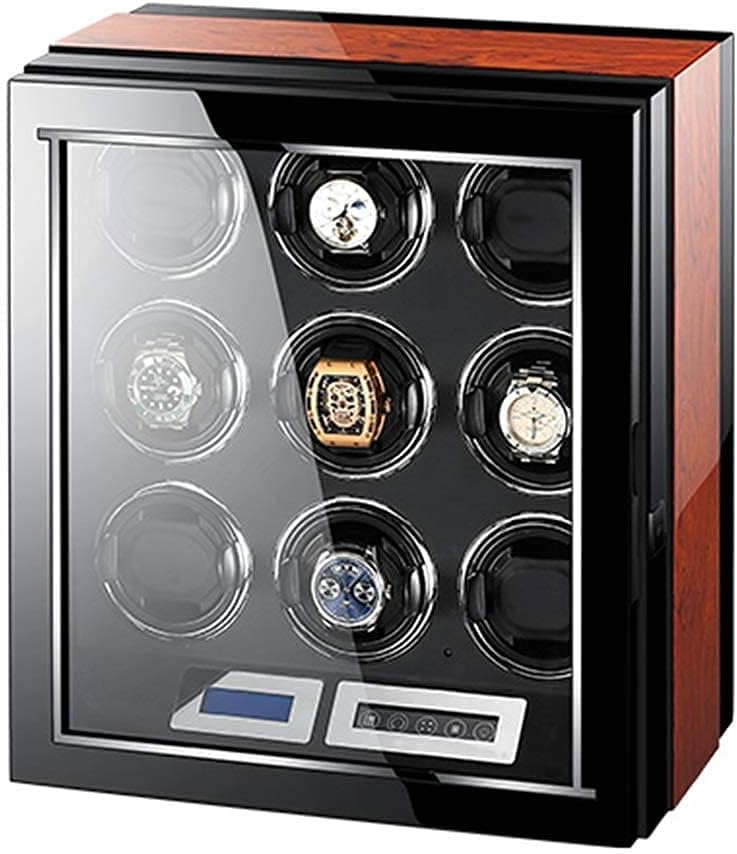 Automatic Watch Winder Box Remote Control LCD Touch Screen Light Quiet Motor for Men Women Gift Large Capacity