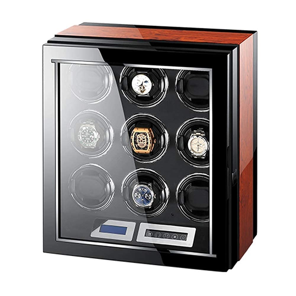 Automatic Watch Winder Box Remote Control LCD Touch Screen Light Quiet Motor for Men Women Gift Large Capacity