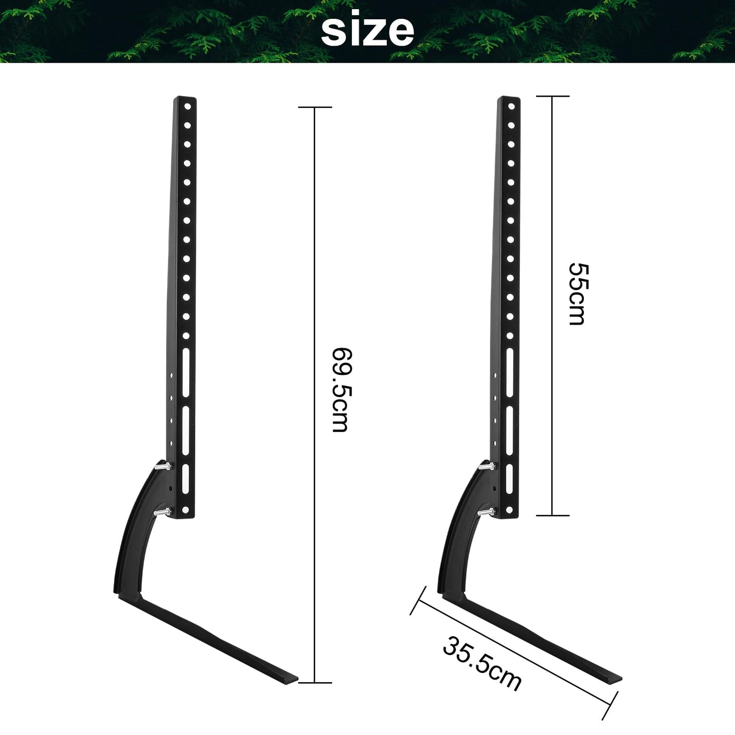 Holdfiturn Universal TV Stand Metal TV Legs for 32''-70'' LCD LED Flat Screen TV Height Adjustable with VESA 200x200mm to 400x400mm Max Holds 50kg