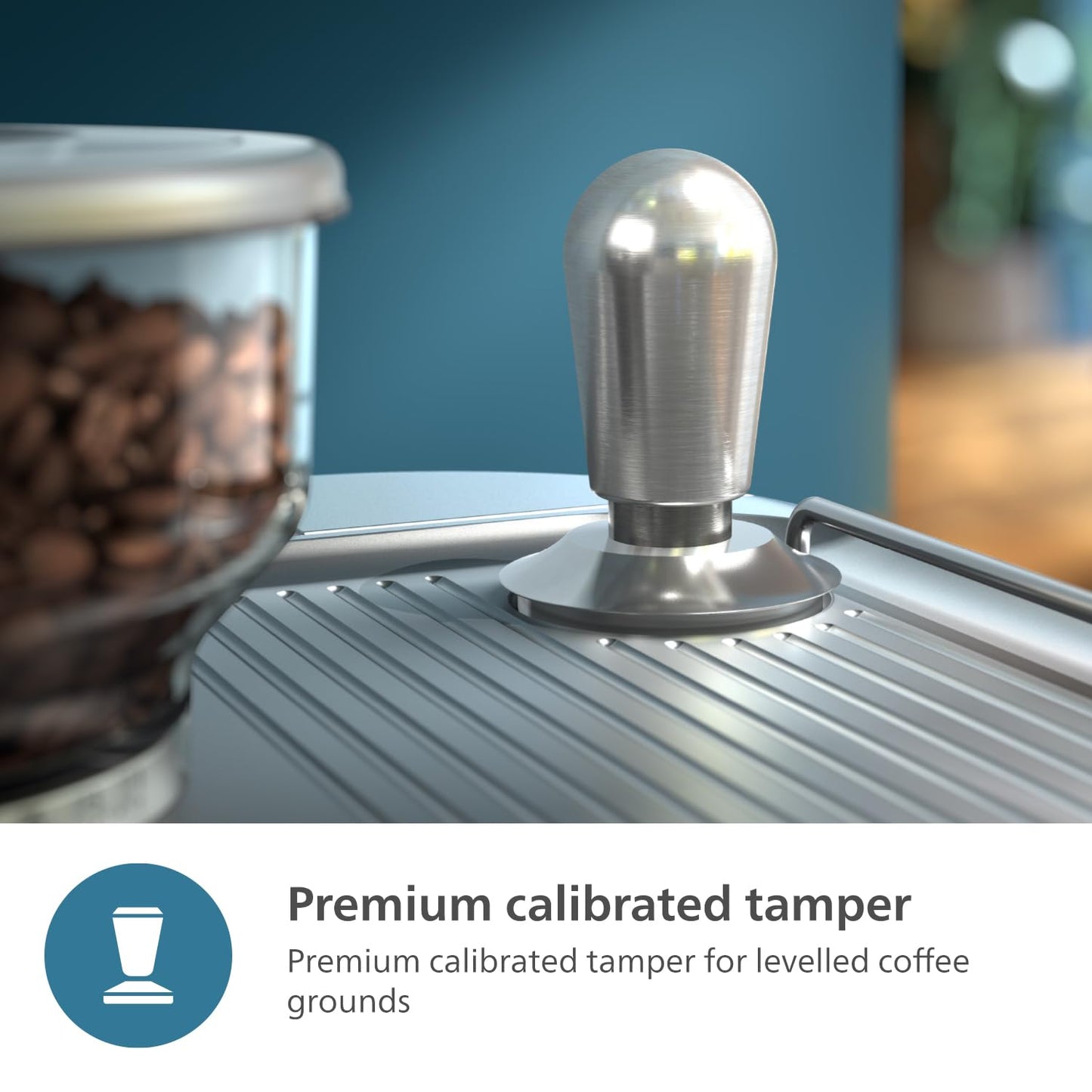 PHILIPS Barista Brew Espresso Machine - Intuitive Guidance. Calibrated Tamping. Elegant Design. 280g Dual Bean Container. Semi Automatic Espresso Machine. Metal Silver (PSA3228/01)