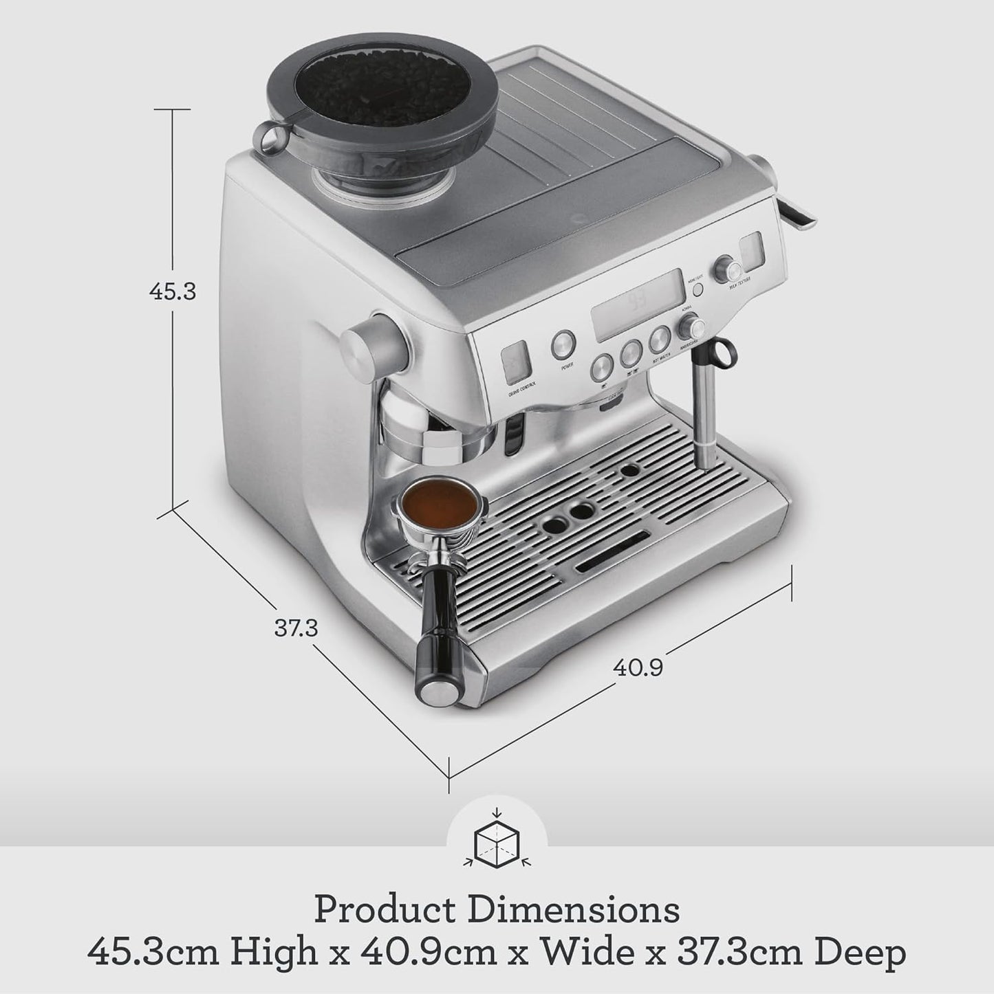 Sage - The Oracle, Bean to Cup Coffee Machine with Manual and Automatic Milk Frother, Black Truffle