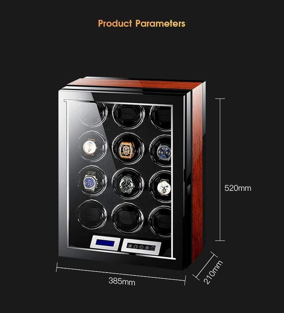 Watch Winder Automatic Watch Winder Box 12 Wooden Battery Quiet Watches Case Watches Boxes Winders Display Storage Black and Brown