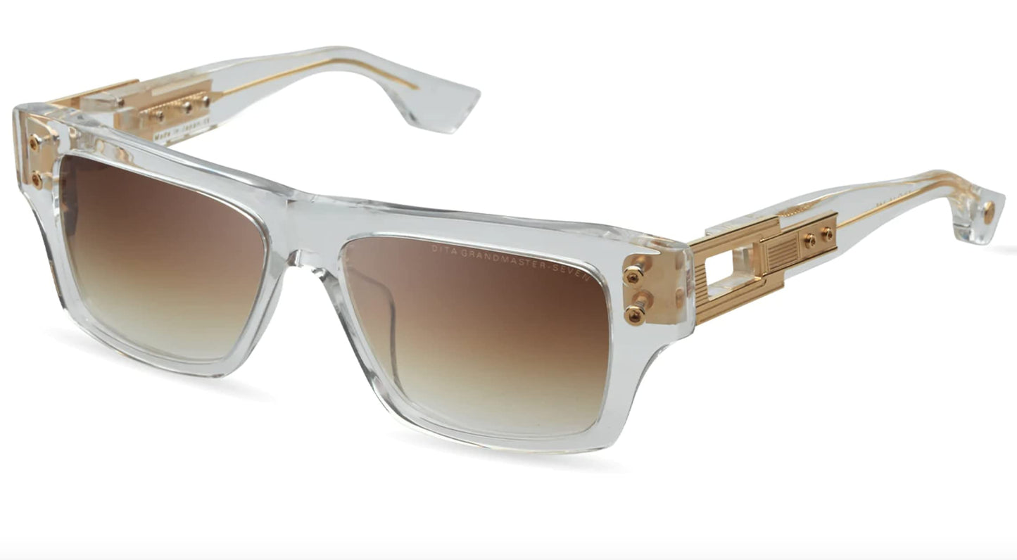 Dita GRANDMASTER-SEVEN CRYSTAL YELLOW GOLD/BROWN SHADED onesizefitsall unisex Sunglasses
