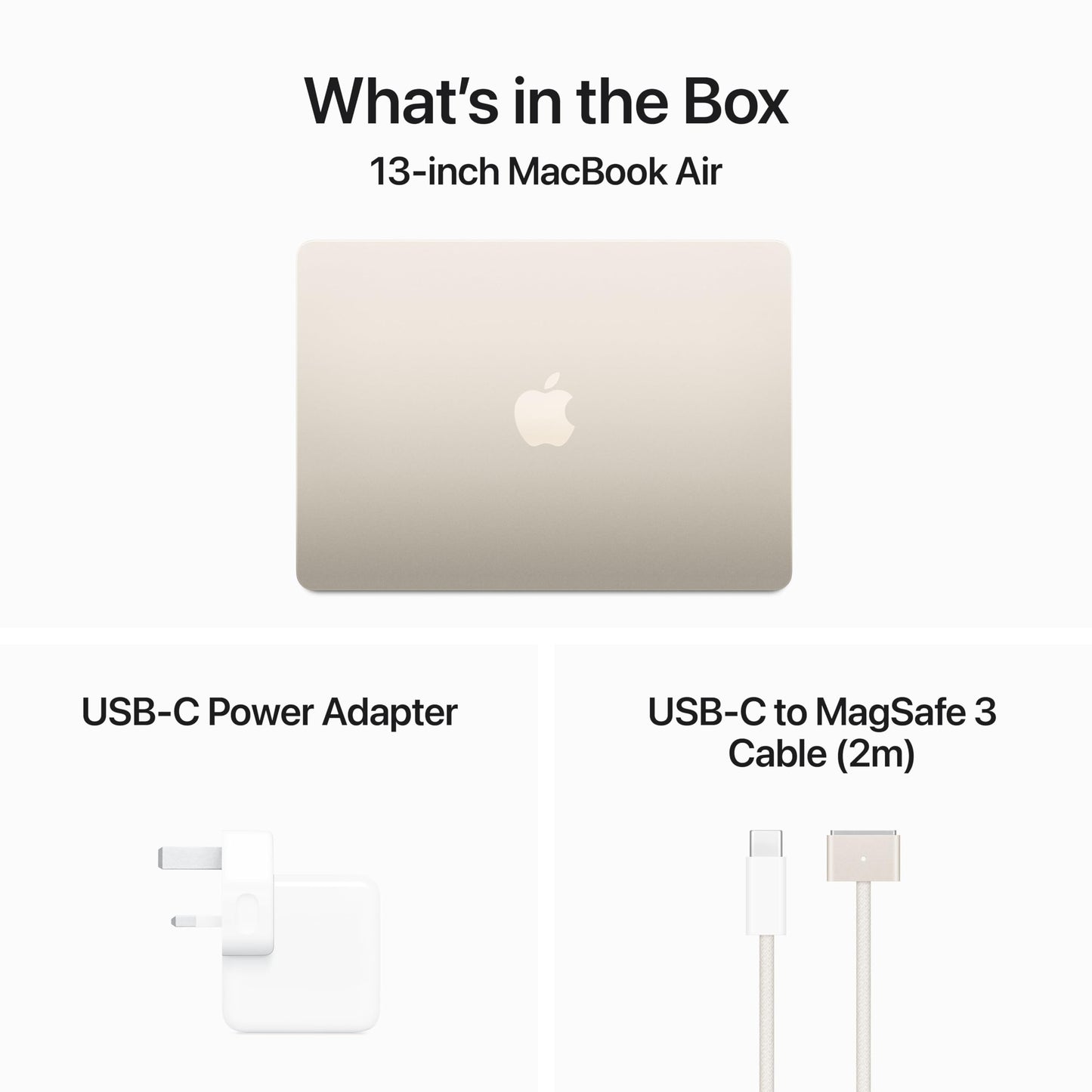 Apple 2024 MacBook Air 13-inch Laptop with M3 chip: 13.6-inch Liquid Retina Display, 16GB Unified Memory, 512GB SSD Storage, Backlit Keyboard, 1080p FaceTime HD Camera, Touch ID; Starlight
