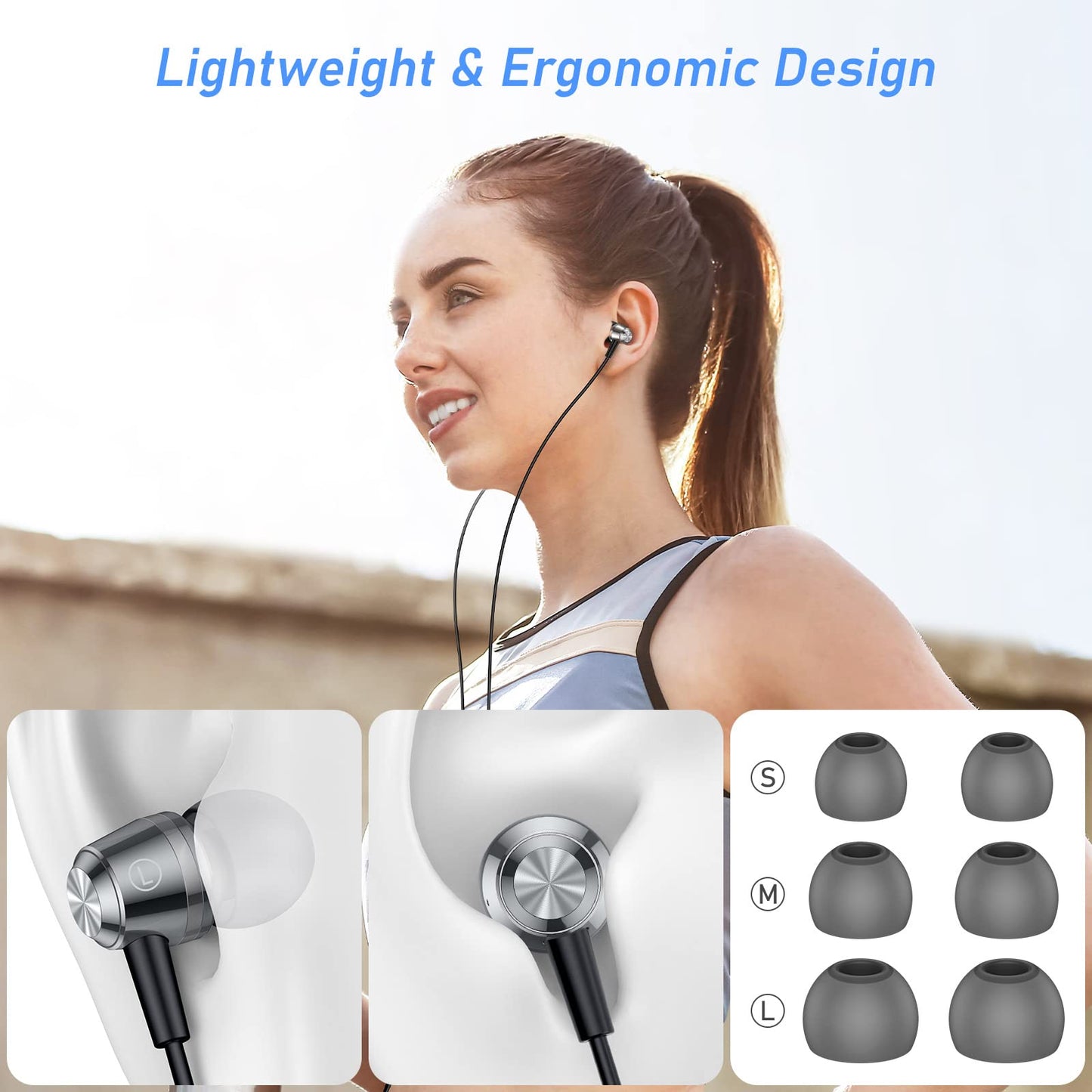 Blukar Earphones, In-Ear Headphones Earphones High Sensitivity Microphone – Noise Isolating, High Definition, Pure Sound for Phone, Smartphone, MP3 Players etc.
