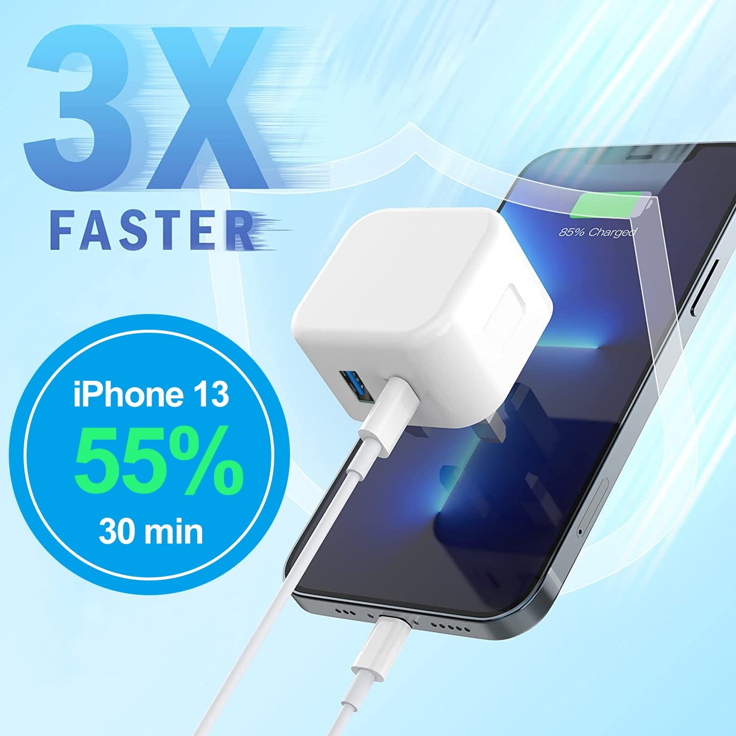 USB C Fast Charge Plug,Dual Port Apple iPhone 16/15/15 Pro Max Micro USB Plug Type C Wall Charger Plug Adapter UK for iPhone 14/14 Pro/14 Pro Max/13/13 Pro/13 Pro Max/12/12 Pro Max/11 Pro/iPad