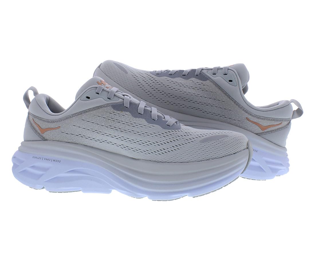 Hoka One Bondi 8 Womens Shoes, Harbor Mist/Lunar Rock, 7 UK (1127952HMLR)