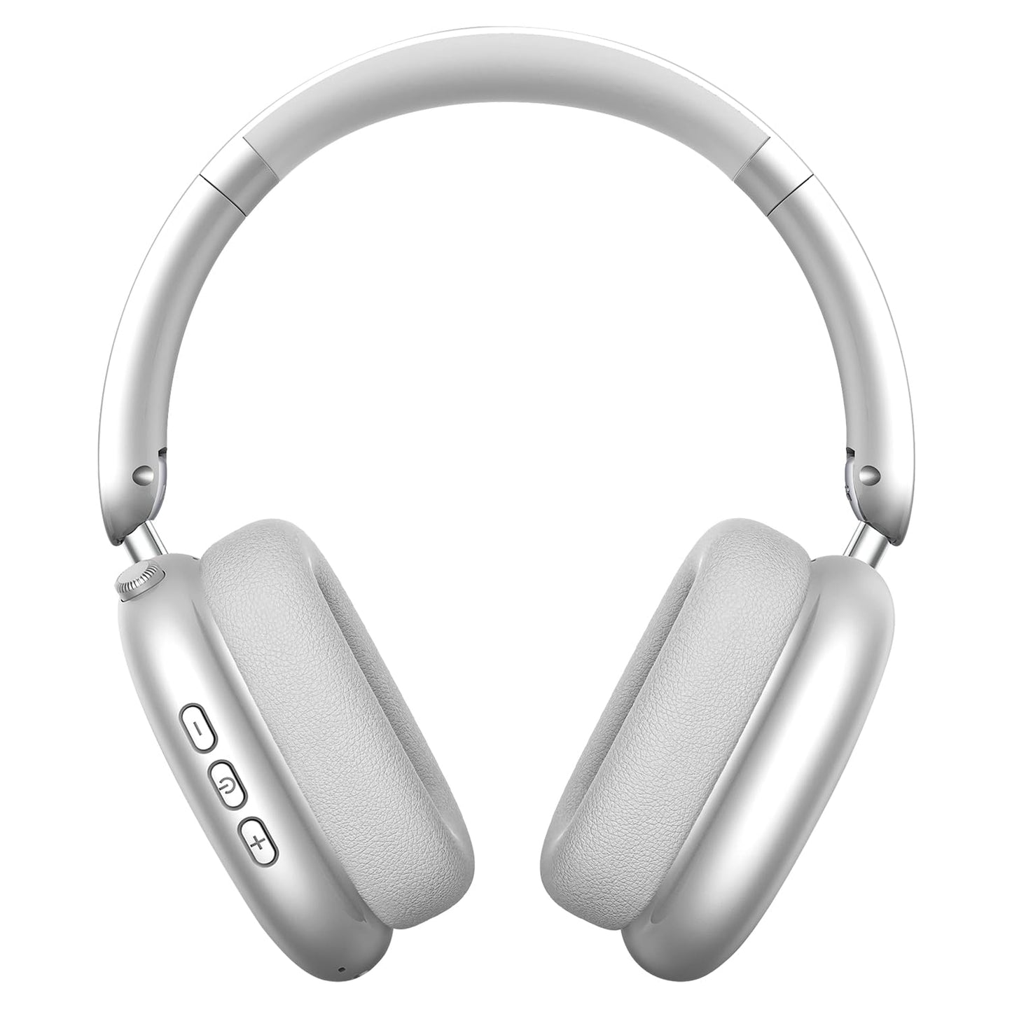 Wentronic Y01 Wireless Over Ear Headphones, Noise Canceling Bluetooth 5.3 Headphones with Microphones,Hi-Res Audio,48H Playtime,Foldable,Breathable Soft Earpads for iOS/Android/Samsung/PC-Silver