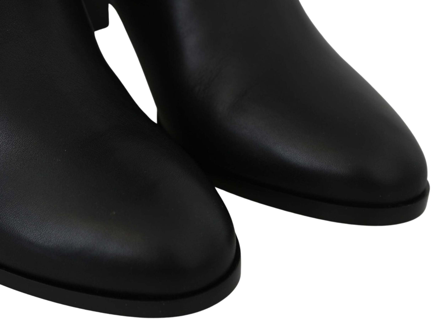 JIMMY CHOO Black Leather Madalie 80 Boots Shoes, Black, 4.5 UK