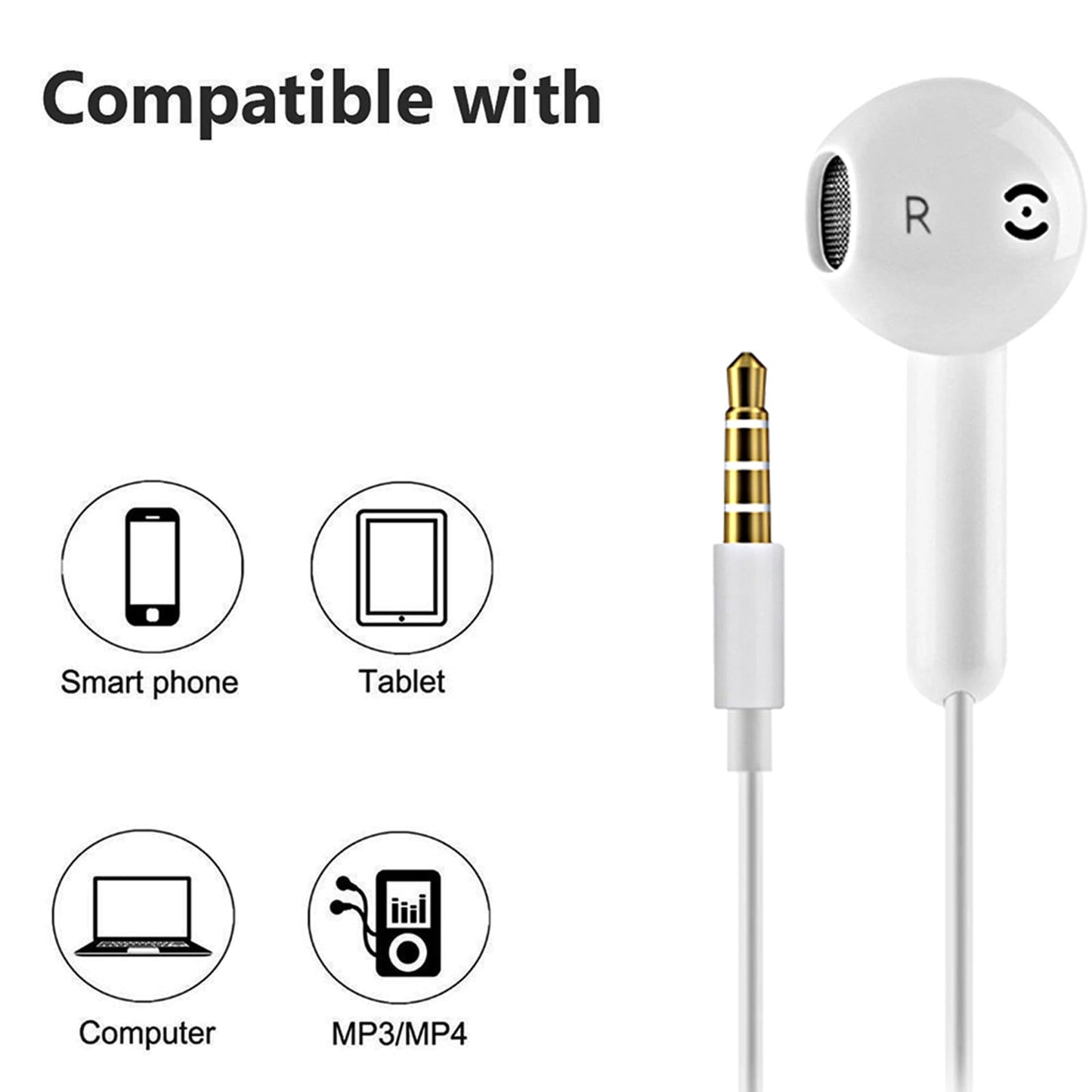 2 Pack Earphones,In Ear Headphones,In Ear Wired Earbuds Noise lsolating Headset With Microphone,Compatible With Phone,Pad,Samsung,MP3,Players,Smartphones,Laptops