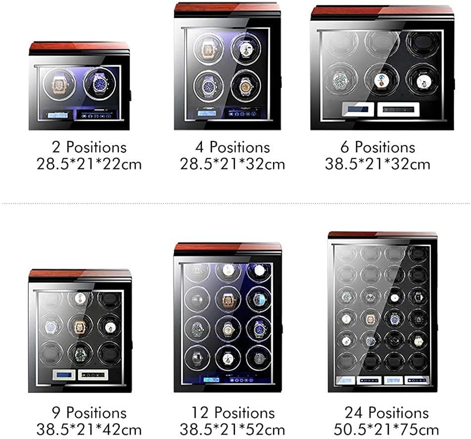 Automatic Watch Winder Box Remote Control LCD Touch Screen Light Quiet Motor for Men Women Gift Large Capacity