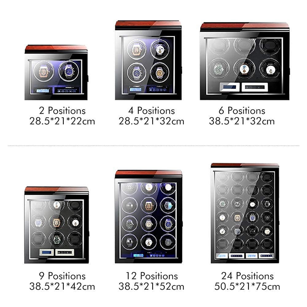 Automatic Watch Winder Box Remote Control LCD Touch Screen Light Quiet Motor for Men Women Gift Large Capacity
