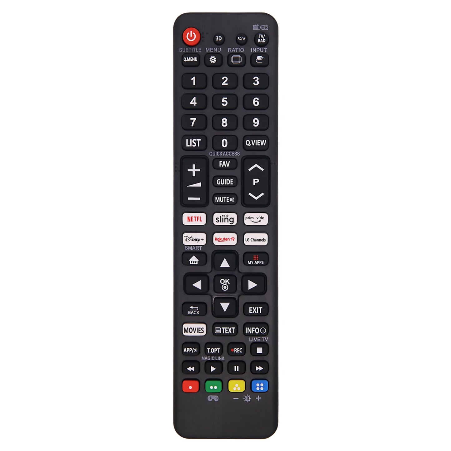 Riry New Universal Remote Control For LG TV’s with Six Quick-Access Buttons for LCD, LED, UHD, QLED TVs, Remote Control For All LG Tv, No Setup Required