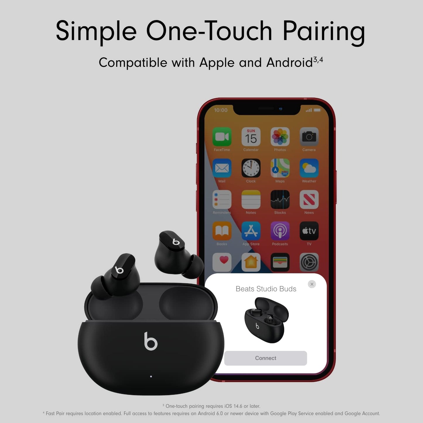 Beats Studio Buds – True Wireless Noise Cancelling Earbuds – IPX4 rating, Sweat Resistant Earphones, Compatible with Apple & Android, Class 1 Bluetooth, Built-in Microphone – Black