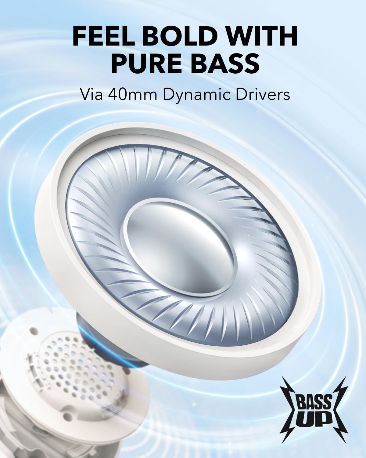 soundcore By Anker H30i Wireless On-Ear Headphones, Foldable Design, Pure Bass, 70H Playtime, Bluetooth 5.3, Lightweight and Comfortable, App Connectivity, Multipoint Connection