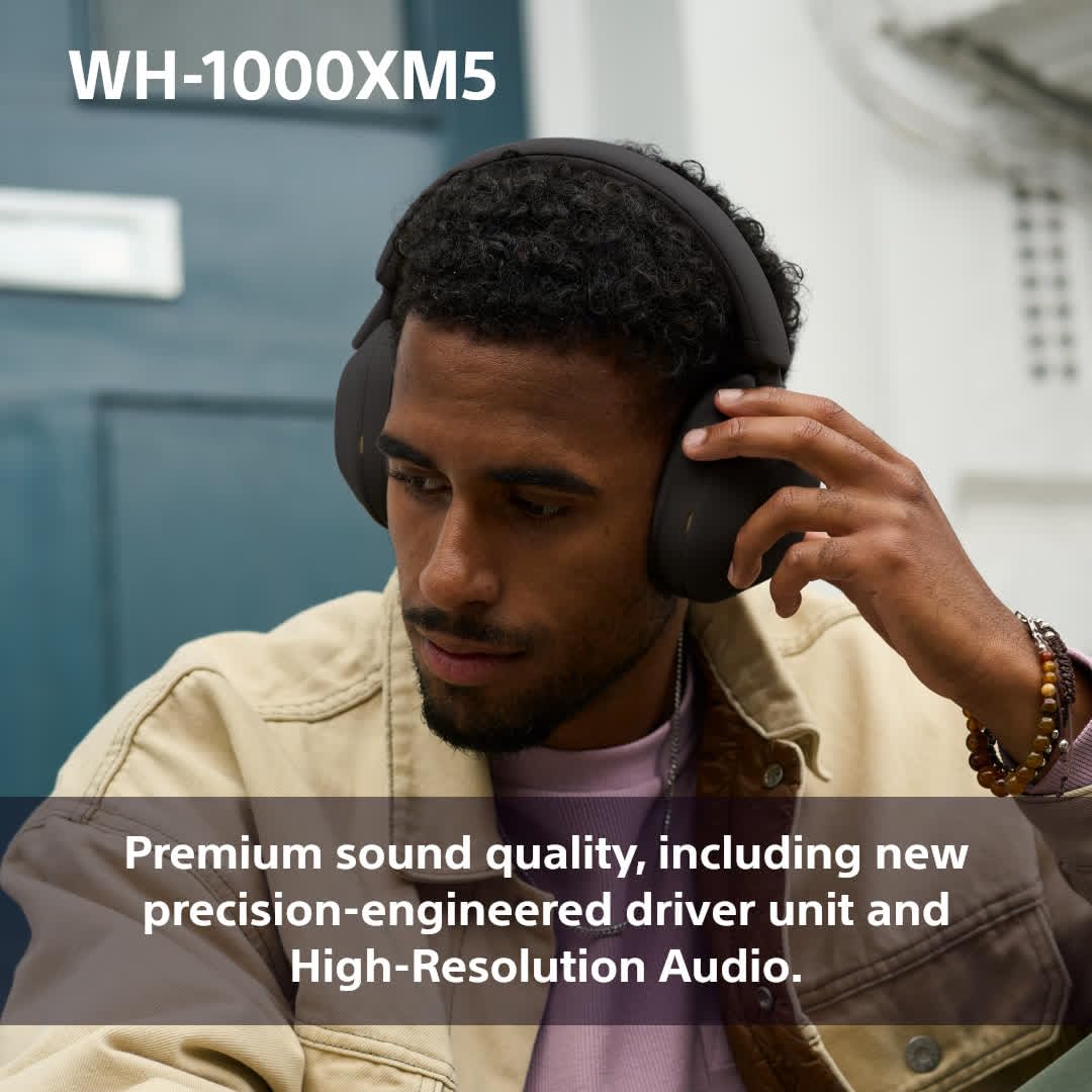 Sony WH-1000XM5 Noise Cancelling Wireless Over-Ear Headphones, Bluetooth, Clear Call Quality, Hi-Res, Up to 30hr Battery Life, Quick Charge, Alexa & Google Assistant, iOS & Android - Midnight Blue
