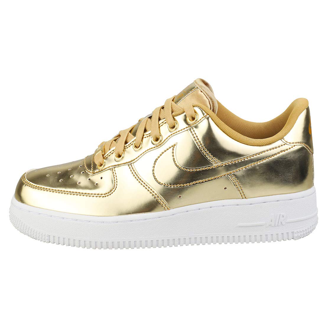 NIKE Women Women Sports Shoes AIR Force 1 SP Metallic GO Gold 7 UK