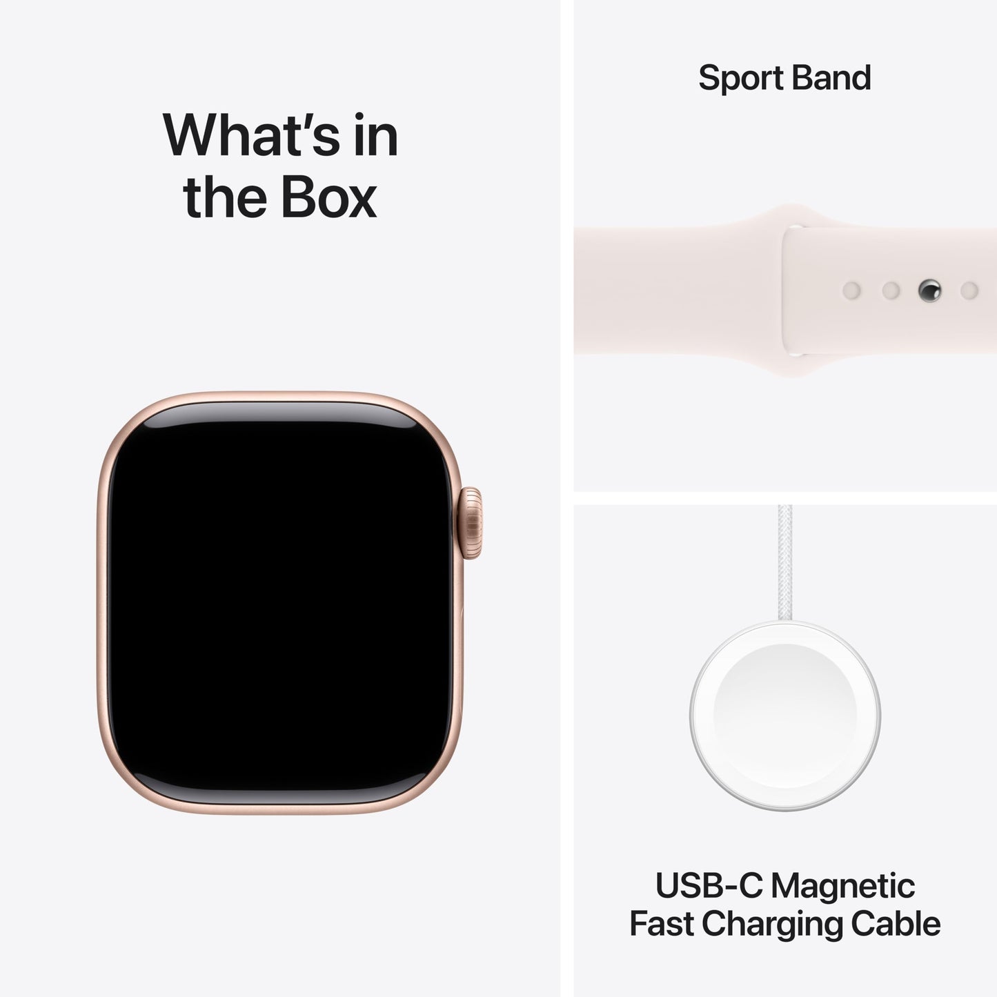 Apple Watch Series 10 GPS 42 mm Smartwatch with Rose Gold Aluminium Case with Light Blush Sport Band - M/L. Fitness Tracker, ECG App, Always-On Retina Display, Water Resistant