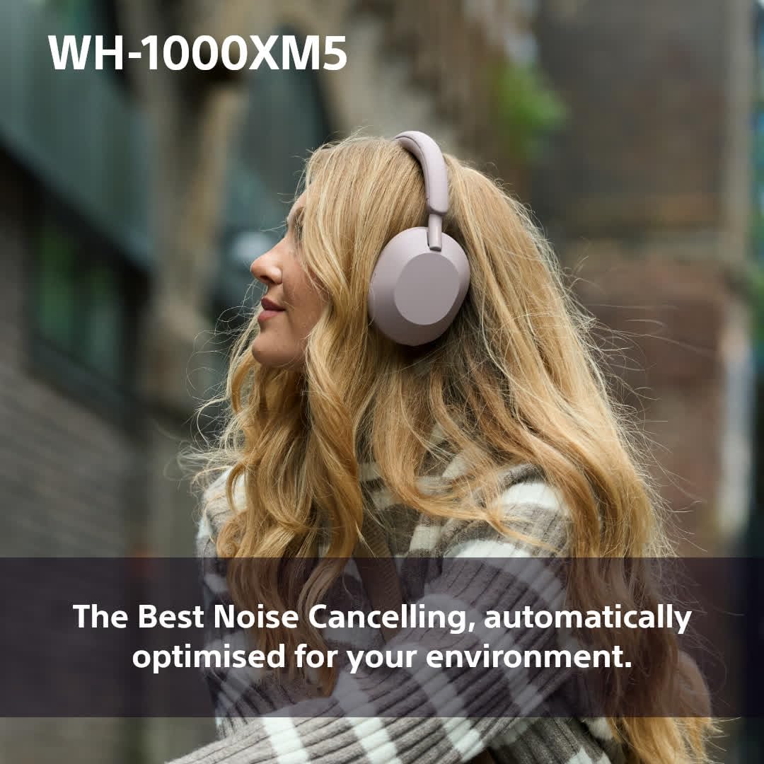Sony WH-1000XM5 Noise Cancelling Wireless Over-Ear Headphones, Bluetooth, Clear Call Quality, Hi-Res, Up to 30hr Battery Life, Quick Charge, Alexa & Google Assistant, iOS & Android - Midnight Blue