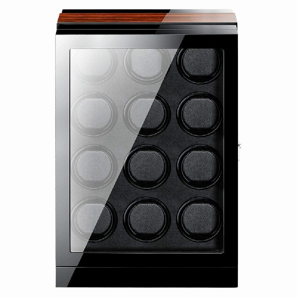 Watch Winder Automatic Watch Winder Box 12 Wooden Battery Quiet Watches Case Watches Boxes Winders Display Storage Black and Brown