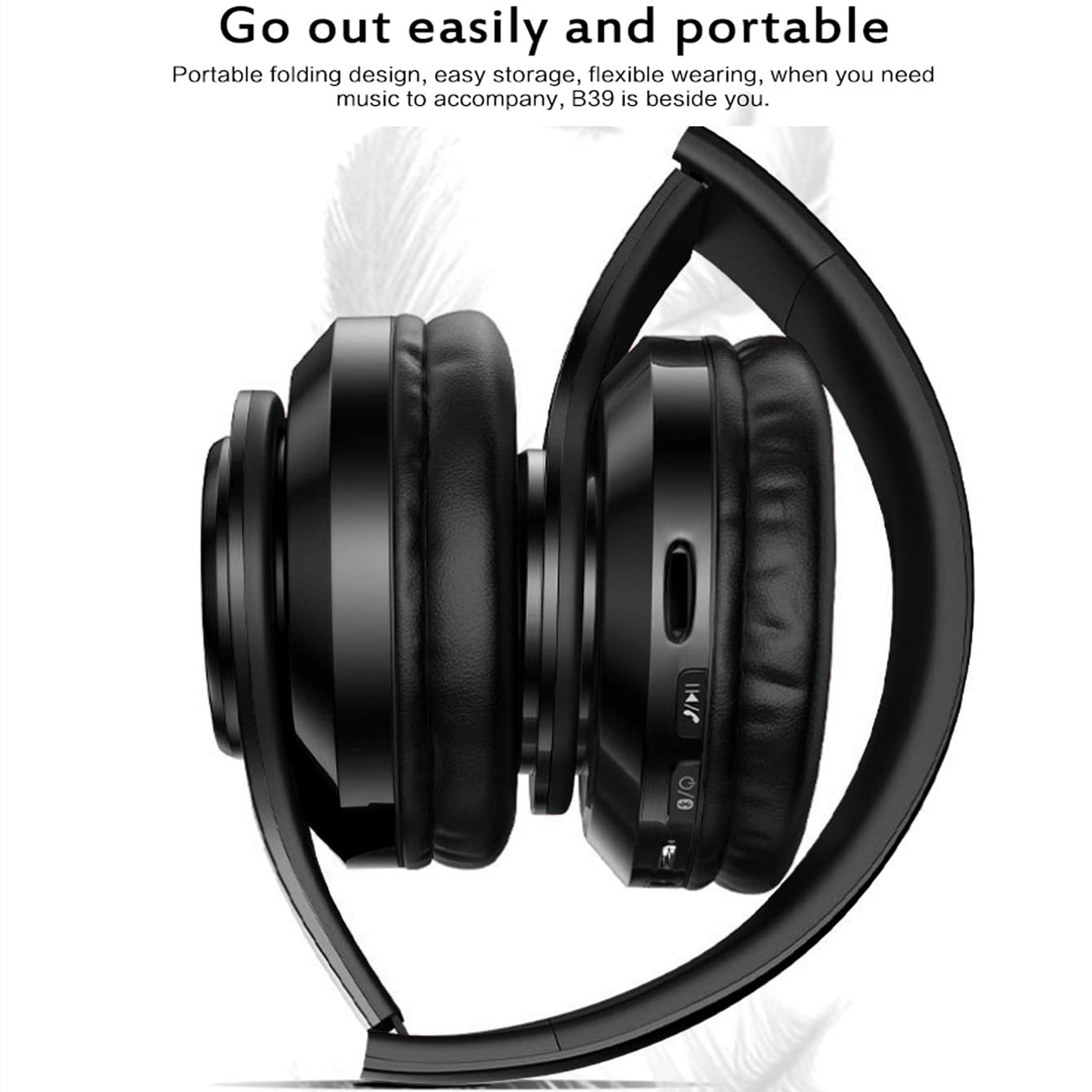 Bluetooth Headphones Over-Ear, Foldable Wireless and Wired Stereo Headset Micro SD/TF, FM for Cell Phone,PC,Soft Earmuffs &Light Weight for Travel/Office/Cellphone/PC