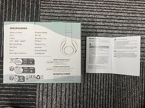 Uliptz Wireless Headphones Over Ear, 65 Hrs Playtime Bluetooth Headphones, 6 EQ Modes Foldable Lightweight Headphones Wireless, Foldable Bluetooth 5.3 for Travel/Office/PC (Black)